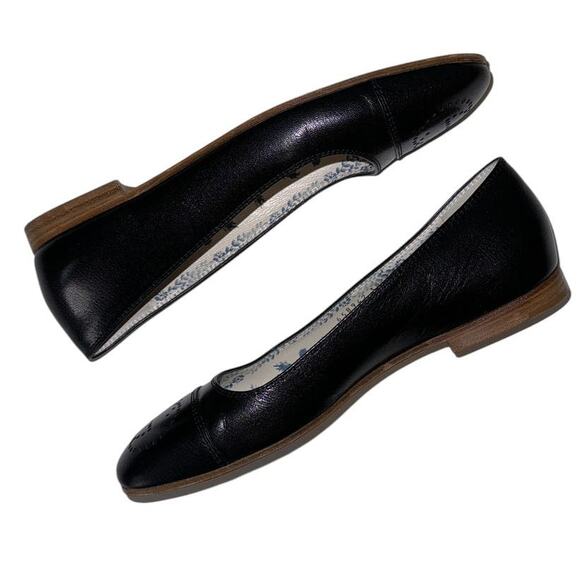 Gucci Hills Perforated GG Logo Black Leather Feminine Slip On Flat Shoes Size 38 - Picture 9 of 12